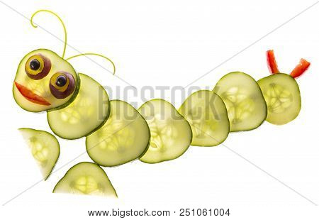 Catepillar From Vegetable - Happy Food For Children
