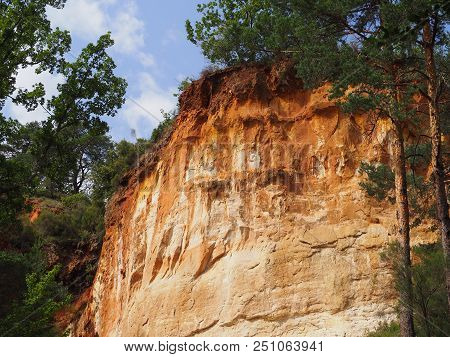 Rustrel, France - July 14, 2018: Photography Showing A Magnificent Landscape. The Photography Was Ta