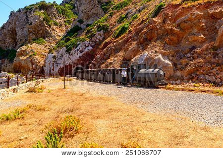 Buggerru, Sardinia, Italy - July 27, 2018: Every Year, Thousands Of Tourists From All Over The Count