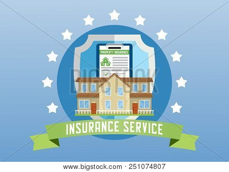 House Insurance Service Vector Illustration For Web Design.