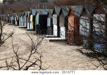 Ritagliata capanne di spiaggia d'inverno