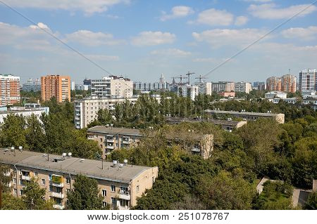 Moscow Aerial Cityscape View, Five Storey Buildings