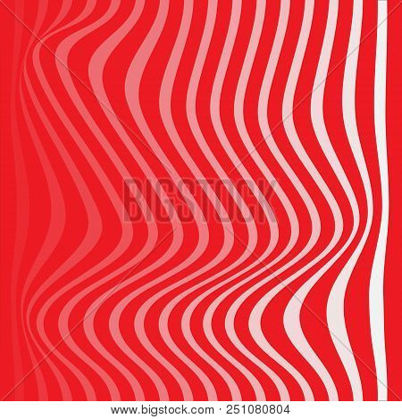 Striped Abstract Background. Red And White Zebra Print. Illustration