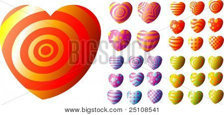 Vector serie di disegni di cuore