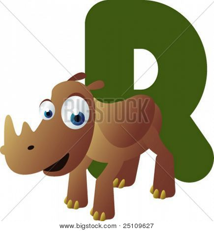 最新の ABC 動物: R はサイの