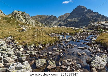 Amazing Landscape Of Orlovets Peak And Mountain River, Rila Mountain, Bulgaria