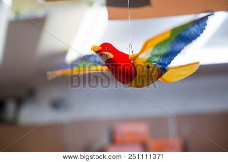 Artificial Bird Made Out Of Colored Handicrafts Elements