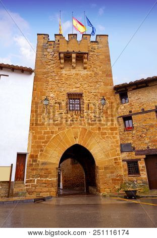Rubielos de Mora San Antonio Portal door in Teruel Spain located at Gudar Javalambre Sierra