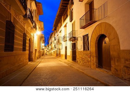 Rubielos de Mora village in Teruel Spain located on Gudar Javalambre Sierra