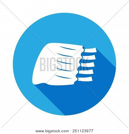 Pork Ribs Illustration Icon With Long Shadow. Element Of Meat Product Icon For Mobile Concept And We