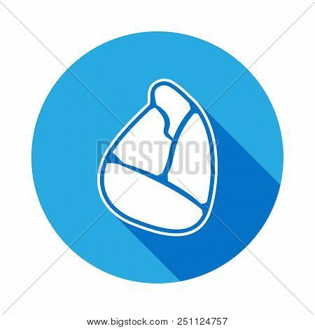 Piece Of Meat Illustration Icon With Long Shadow. Element Of Meat Product Icon For Mobile Concept An