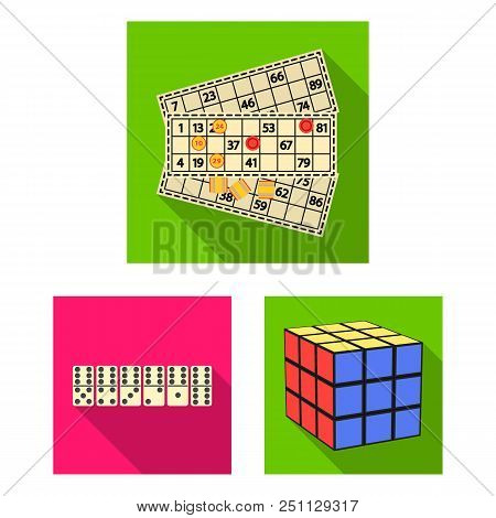Board Game Flat Icons In Set Collection For Design. Game And Entertainment Vector Symbol Stock  Illu