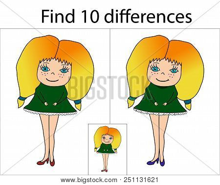 Cartoon Girl. Doodle Girl. Vector Hand Drawn Llustration