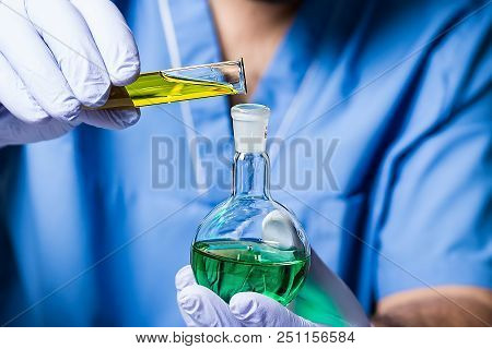 Laboratory Assistant Chemical Analysis. Chemical Laboratory. Chemical Reagents.