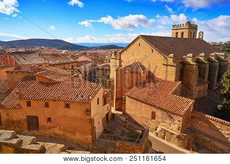 Mora de Rubielos village in Teruel Spain located on Gudar Javalambre Sierra