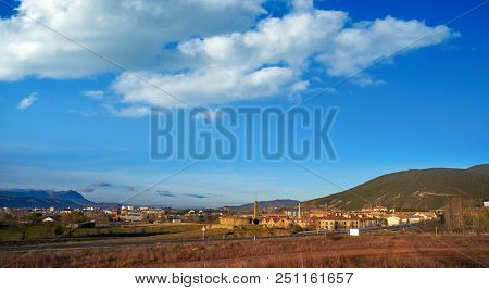 Jaca skyline in Huesca near Pyrenees at Spain
