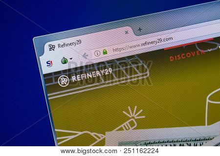Ryazan, Russia - July 24, 2018: Homepage Of Refinery29 Website On The Display Of Pc. Url - Refinery2