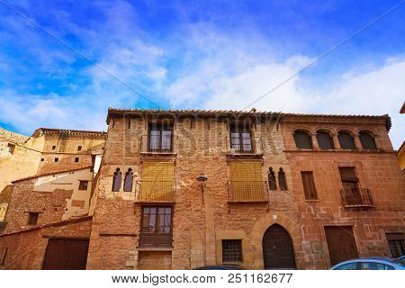 Mora de Rubielos village in Teruel Spain located on Gudar Javalambre Sierra