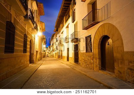 Rubielos de Mora village in Teruel Spain located on Gudar Javalambre Sierra