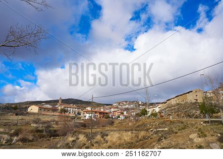 Nogueruelas village in Teruel of Spain at Gudar Javalambre Sierra