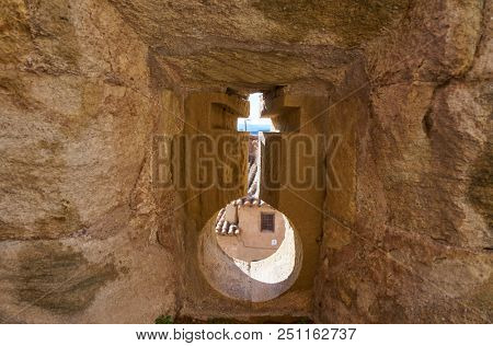 Mora de Rubielos castle in Teruel Spain located on Gudar Sierra