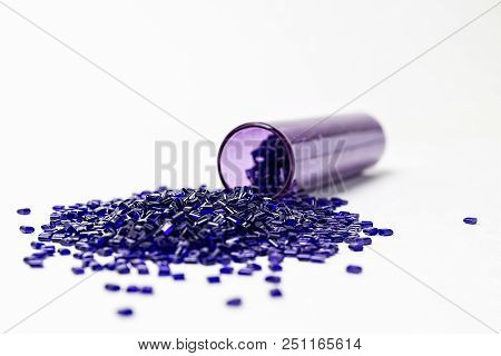 Polymeric Dye. Plastic Pellets. Colorant For Plastics. Pigment In The Granules.