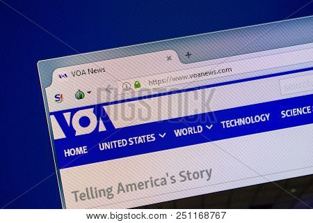 Ryazan, Russia - July 24, 2018: Homepage Of Voanews Website On The Display Of Pc. Url - Voanews.com