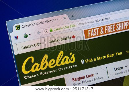Ryazan, Russia - July 24, 2018: Homepage Of Cabelas Website On The Display Of Pc. Url - Cabelas.com
