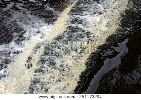 Small Waterfall On Sablinka River In Leningrad Region, Russia.