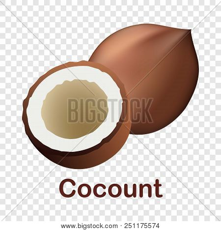 Coconut Icon. Realistic Illustration Of Coconut Vector Icon For On Transparent Background