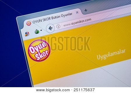 Ryazan, Russia - July 24, 2018: Homepage Of Oyunskor Website On The Display Of Pc. Url - Oyunskor.co