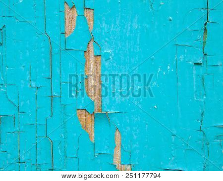 Old Wooden Board, Paint Drops Off The Board.
