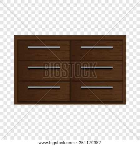 Bedside Table Mockup. Realistic Illustration Of Bedside Table Vector Mockup For On Transparent Backg