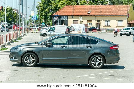 Novi Sad, Serbia. July - 20. 2018. New Ford Mondeo Vignale 2.0 Tdci Car Parked On The Street. Editor