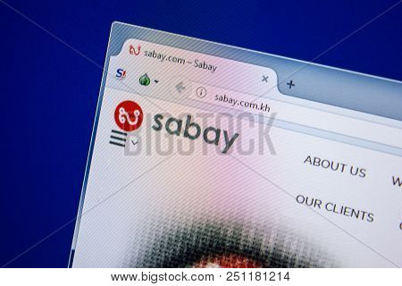 Ryazan, Russia - July 24, 2018: Homepage Of Sabay Website On The Display Of Pc. Url - Sabay.com.kh