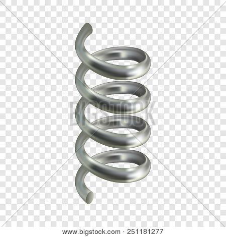 Grey Spring Cable Mockup. Realistic Illustration Of Grey Spring Cable Vector Mockup For On Transpare