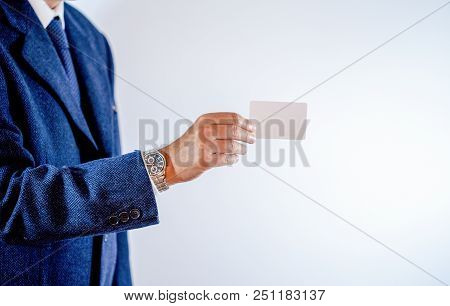 Businessman Showing His Business Card/ Man/buisness/ Card
