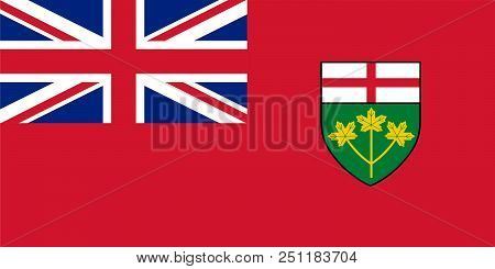 Vector Flag Of Ontario, Province Of Canada. Toronto
