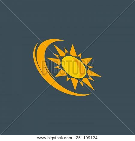 Sun Vector Logo Summer Icon Design. Sun Burst Star Logo Icon. Vector Yellow Sun Symbol. Vector Sun E