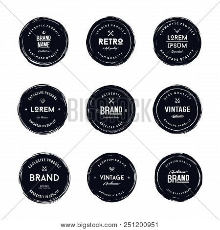 Vintage Brand Label Set Vector Illustration. Vintage Logo Design