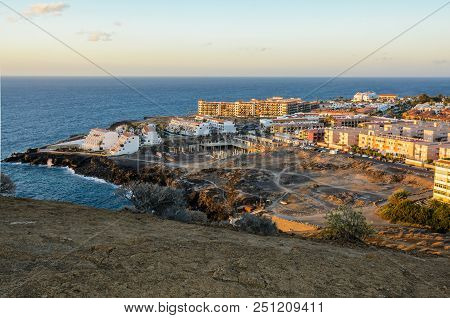 Summer Sunset Seascape On Tropical Island Tenerife, Canary In Spain.