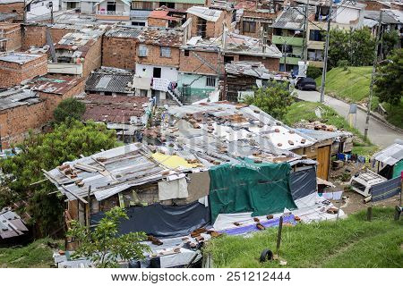 House Of The Poor Neighborhoods Of Colombia. Upper Socket