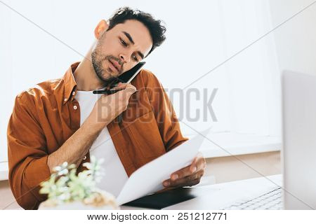Freelancer Communicate Sales Problems. Business, People, Modern Technology And Communication Concept