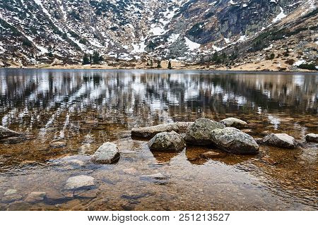 Small Pond In The Giant Mountains In The Winter, Poland