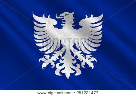 Flag Of Schweinfurt Is A City In The Lower Franconia Region Of Bavaria In Germany. 3d Illustration