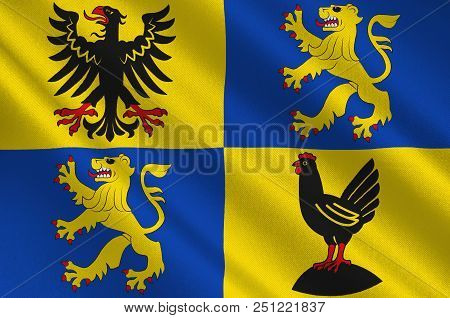 Flag Of Ilm-kreis Is A District In Thuringia, Germany. 3d Illustration