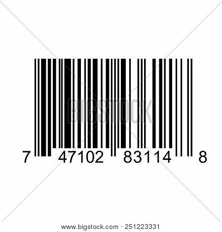Bar Code Square Label On White Background
