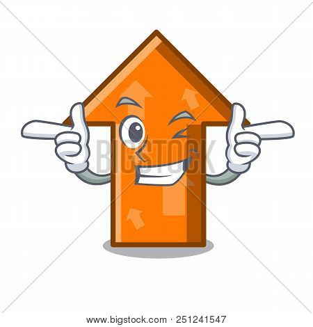 Wink Arrow Character Cartoon Style Vector Illustration