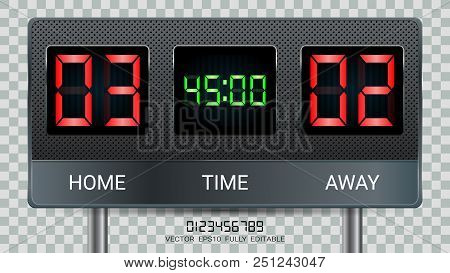 Digital Timing Scoreboard, Football Match Team A Vs Team B, Strategy Broadcast Graphic Template For 
