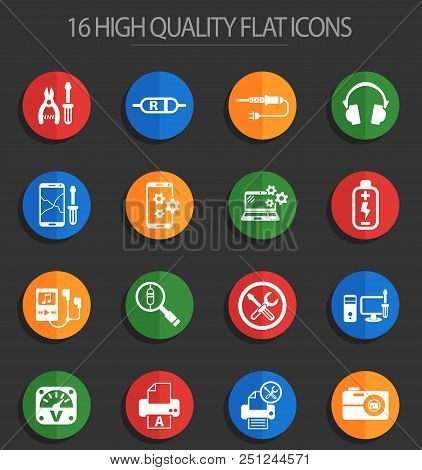 Electronics Repair Web Icons For User Interface Design